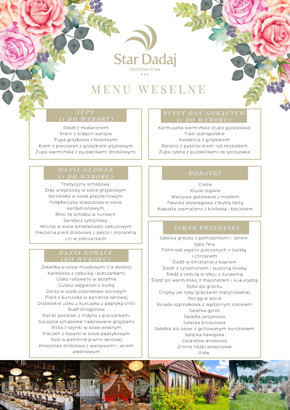 menu weselne